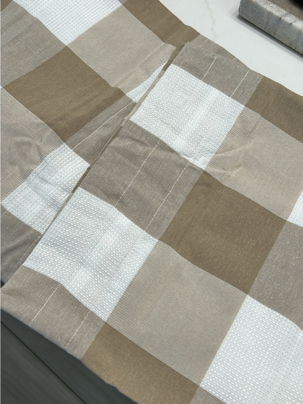 Buffalo Check cafe curtains for kitchen or bathroom window 13 inch length NEW